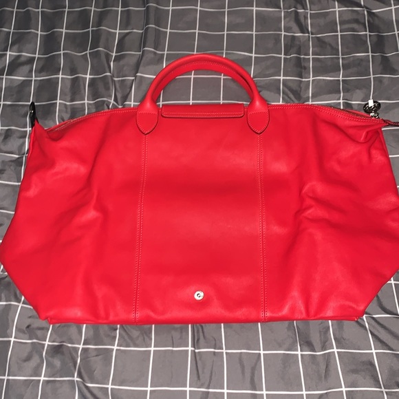 Brand New Le Pliage Cuir Pokemon Red Leather Travel Bag (NWOT) - Picture 4 of 15